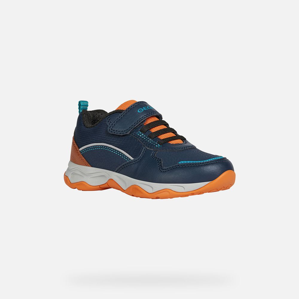 Geox Sneakers Navy/Orange Calco - Geox Boys Shoes - GJZOCN946